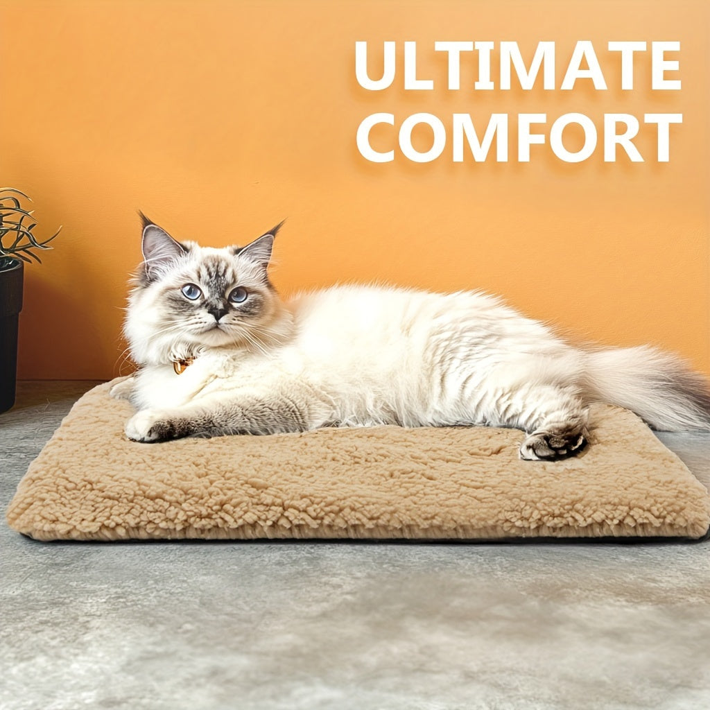 Super Soft Self Warming Cat Bed, Thermal Dog Crate Bed Mat For Sleeping, Washable Anti-Slip Pet Kennel Pad For Small Medium Cats Dogs Puppy Kitten Indoor Outdoor