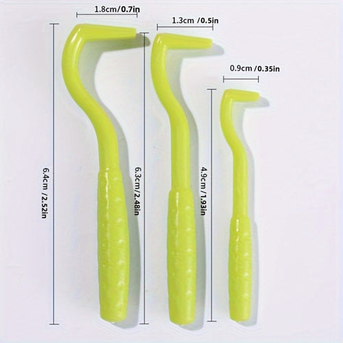 3-Pack Plastic Flea Removal Tools, Tick Hooks for Dogs and Cats, Pet Lice and Tick Remover Set for Home and Pet Hygiene, Uncharged - for Cats and Other Pets