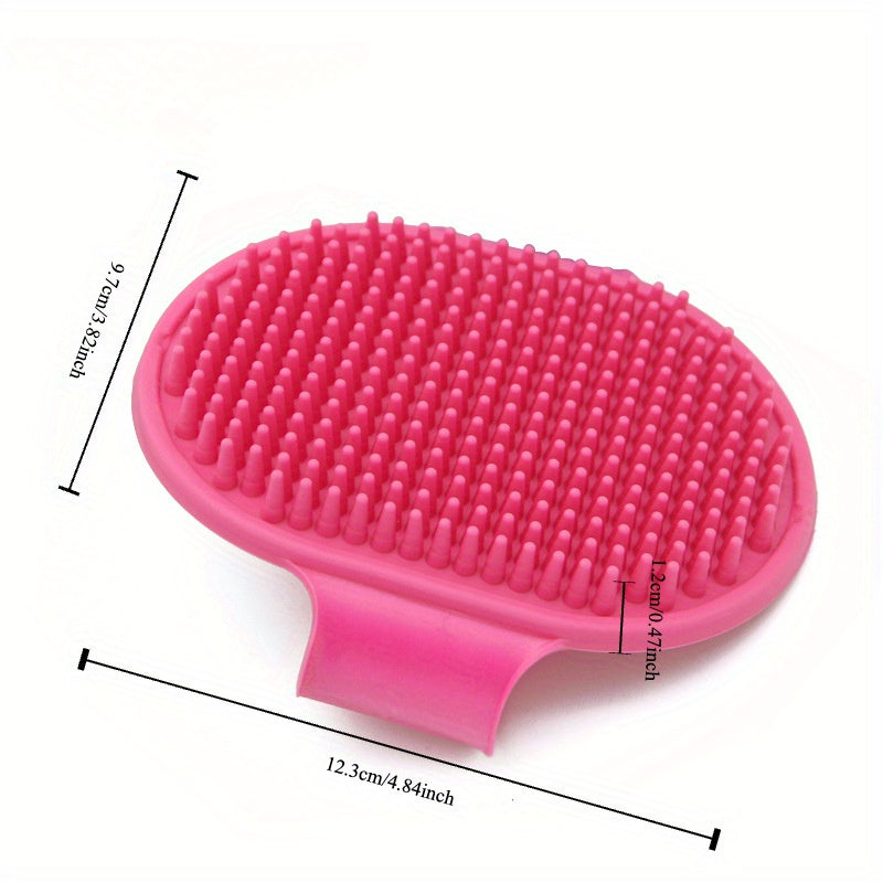 Pet Grooming Brush, Rubber Bristle Massage Bathing Brush for Cats and Dogs, Gentle Cleaning Glove Mitt for Pets - Non-Scrubbing, Easy to Use