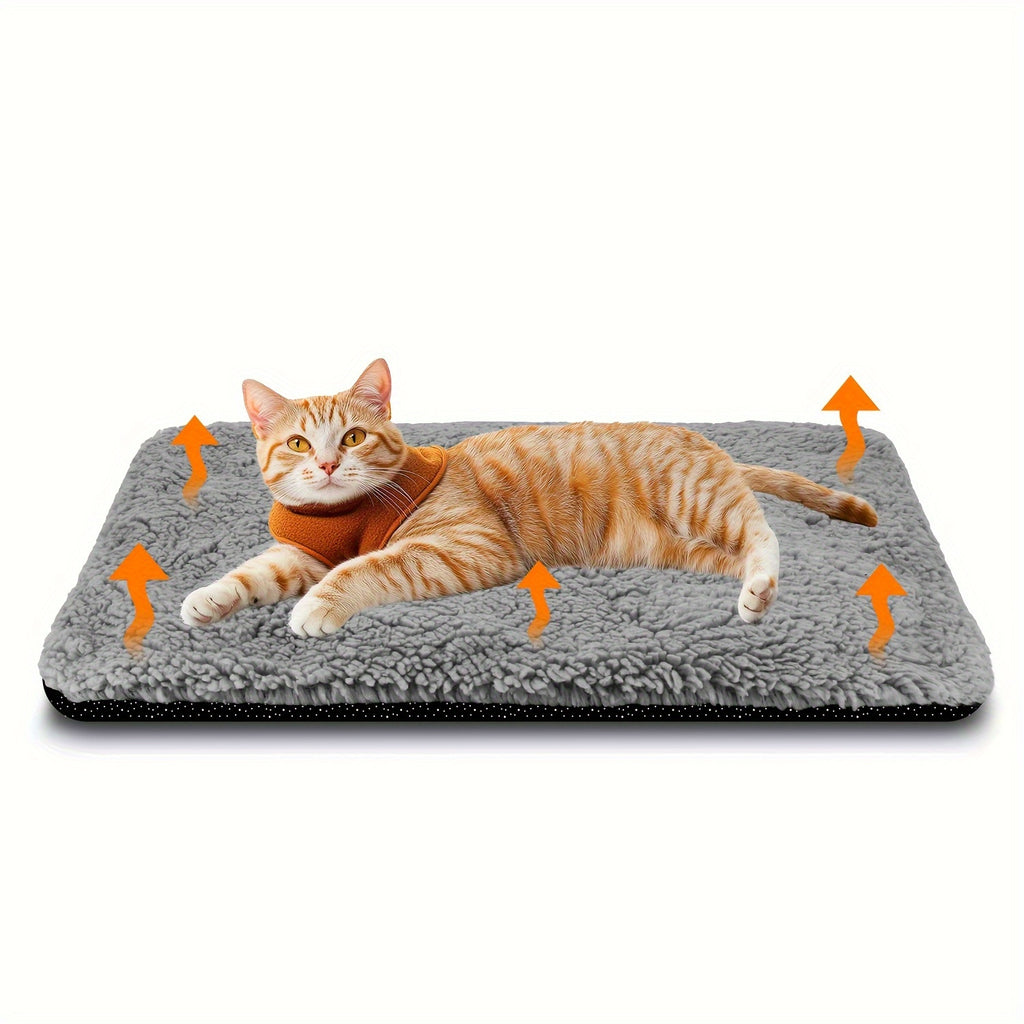 Super Soft Self Warming Cat Bed, Thermal Dog Crate Bed Mat For Sleeping, Washable Anti-Slip Pet Kennel Pad For Small Medium Cats Dogs Puppy Kitten Indoor Outdoor