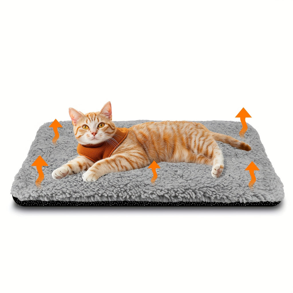 Super Soft Self Warming Cat Bed, Thermal Dog Crate Bed Mat For Sleeping, Washable Anti-Slip Pet Kennel Pad For Small Medium Cats Dogs Puppy Kitten Indoor Outdoor