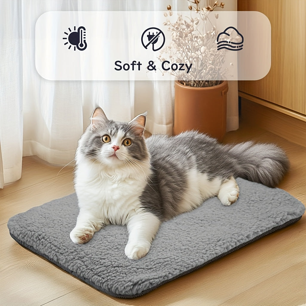 Super Soft Self Warming Cat Bed, Thermal Dog Crate Bed Mat For Sleeping, Washable Anti-Slip Pet Kennel Pad For Small Medium Cats Dogs Puppy Kitten Indoor Outdoor