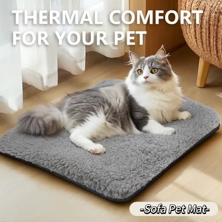 Super Soft Self Warming Cat Bed, Thermal Dog Crate Bed Mat For Sleeping, Washable Anti-Slip Pet Kennel Pad For Small Medium Cats Dogs Puppy Kitten Indoor Outdoor