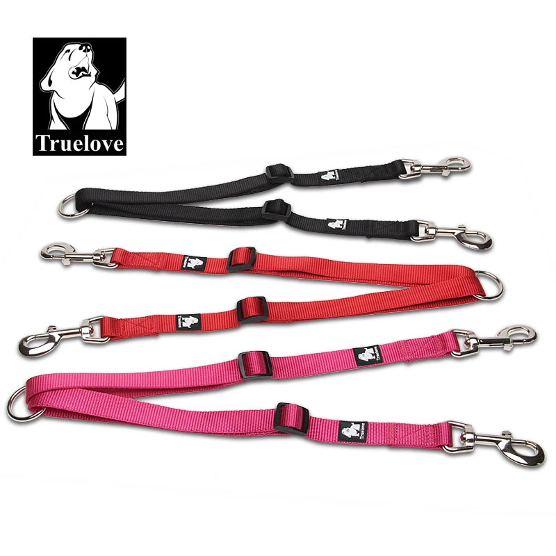 Truelove Nylon Double Dog Leash For Two Dogs Coupler No Tangle Pet Leash For Large Small Dogs For Training Running TLl2372