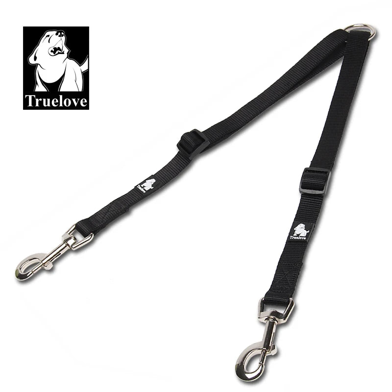 Truelove Nylon Double Dog Leash For Two Dogs Coupler No Tangle Pet Leash For Large Small Dogs For Training Running TLl2372