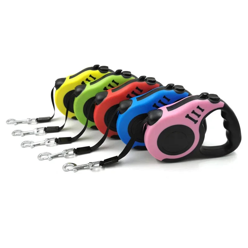 Automatic Retractable Durable Nylon Lead 3m 5m Dog Leash for Small Dogs Cat Puppy Outdoor Travel Walking Hiking Traction Rope