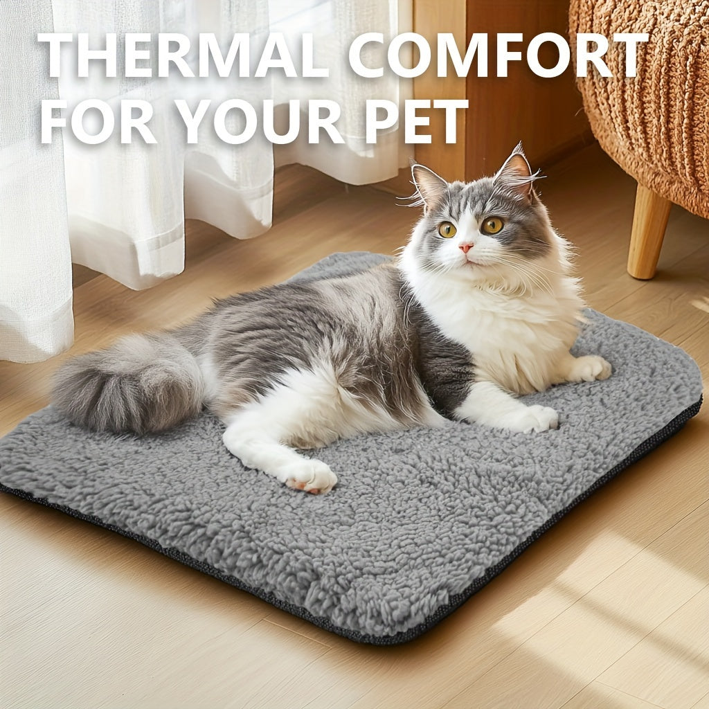 Super Soft Self Warming Cat Bed, Thermal Dog Crate Bed Mat For Sleeping, Washable Anti-Slip Pet Kennel Pad For Small Medium Cats Dogs Puppy Kitten Indoor Outdoor