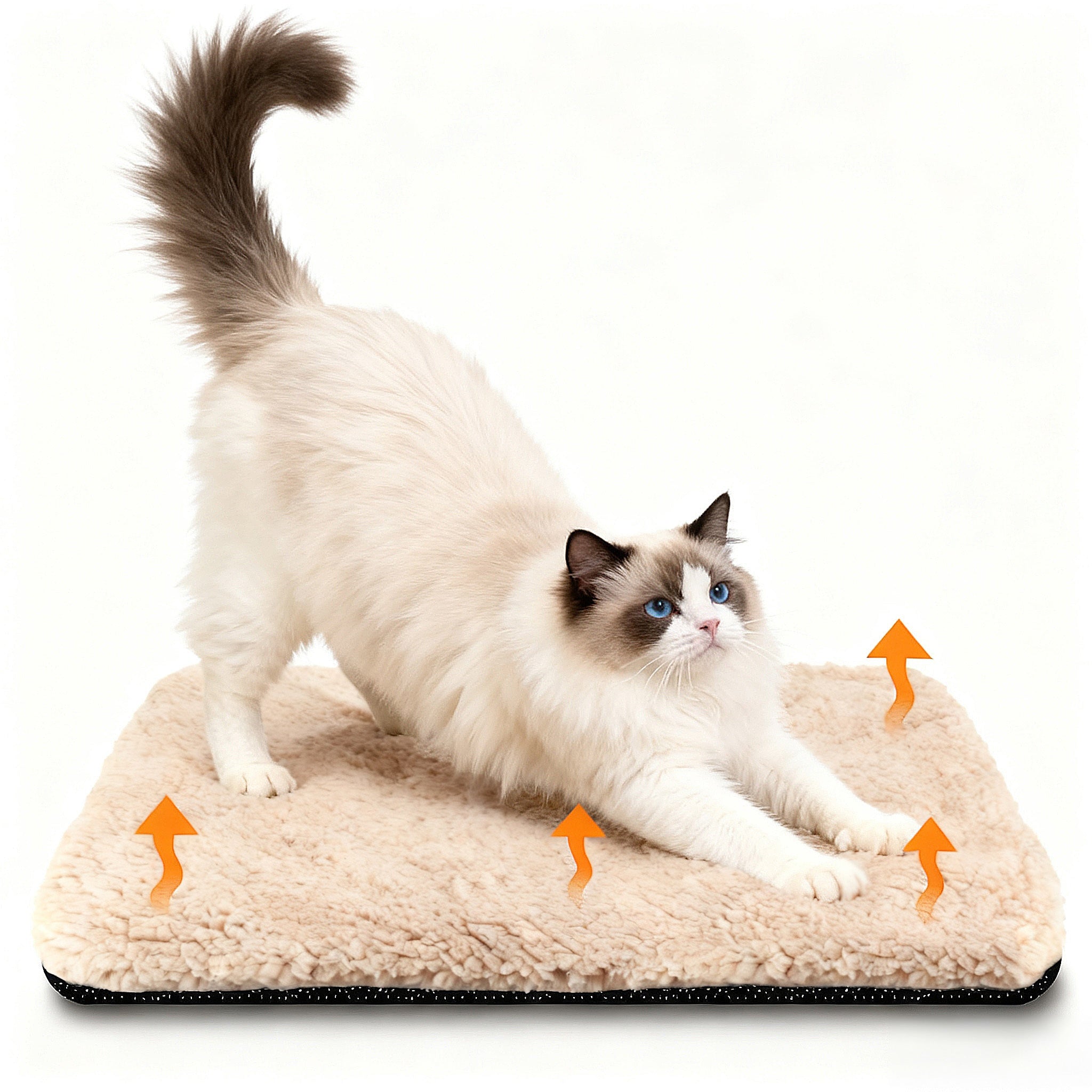 Super Soft Self Warming Cat Bed, Thermal Dog Crate Bed Mat For Sleeping, Washable Anti-Slip Pet Kennel Pad For Small Medium Cats Dogs Puppy Kitten Indoor Outdoor