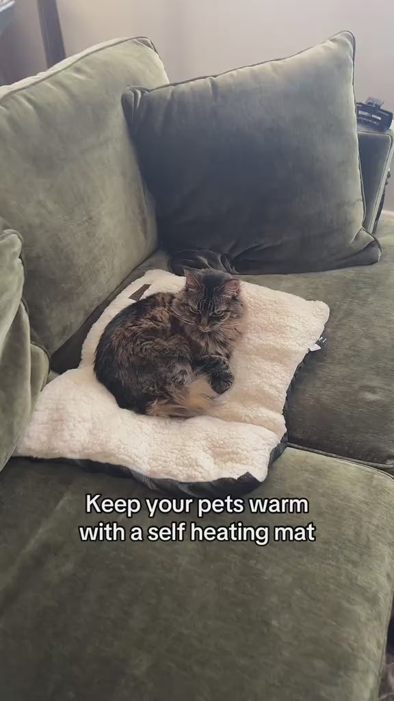 Super Soft Self Warming Cat Bed, Thermal Dog Crate Bed Mat For Sleeping, Washable Anti-Slip Pet Kennel Pad For Small Medium Cats Dogs Puppy Kitten Indoor Outdoor